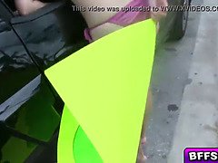 デカチン, デカパイ, ビキニ, フェラチオ, ハードコア, オマンコ, 赤毛, ティーン