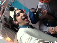 Blondine, Spermaladung, Studentenwohnheim, Party, Zierlich, Dürr, Jungendliche (18+), Uniform