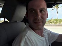 Big brown eyes babe banged in the car