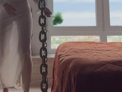 Skinny Russian Cleaning Lady In Short Dress Foot Fetish POV Worship