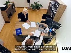 In den arsch, Blondine, Brille, Hd, Natürlichen titten, Büro, Realität, Rasiert