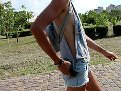 Amateur, Jeans, De plein air, Public, Nénés