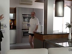 Jenny Smart wakes up to take a hard pounding from her experienced stepdad in OLD4K