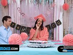 フェラチオ, 大学生, 爸, チン, パーティ, シャワー, 驚き, オッパイの