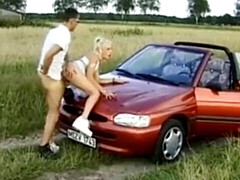 ブロンド, 車, ドイツ人, アウトドア, 公共, 現実, ガリガリ, ティーン