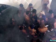 お尻, ブロンド, フェラチオ, グループ, 巨大, 異人種間, 淫乱熟女, オッパイの