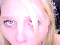 Cute blonde gets throat stuffed with cock at audition