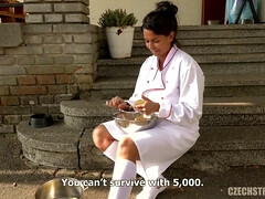 美人, 巨大クリトリス, デカパイ, 黒人, 巨乳な, 手コキする, キッチン, ハメ撮り