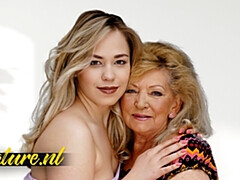 Blonde granny movie with admirable Selvaggia from Mature NL