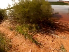 素人, ビーチ, フェラチオ, イく瞬間, チン, 裸, アウトドア, 公共