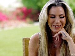 デカパイ, ブロンド, 巨乳な, エロティック, 指いじり, なめる, オマンコ, オッパイの