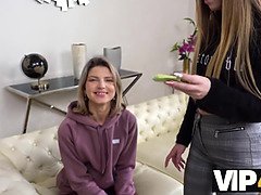 Nikki Nuttz & Gina Gerson's First Time: POV Cuckold Sex with a Shaved Pussy & GF Watching