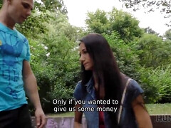 Evelyn Neill gets her tight pussy pounded while BF's stuffs his money away