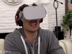Emily Willis gets fucked by her trainer while her boyfriend play a VR game