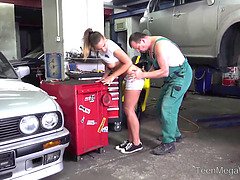 Schönheit, Blasen, Vollbusig, Hd, Lecken, Muschi, Rasiert, Titten