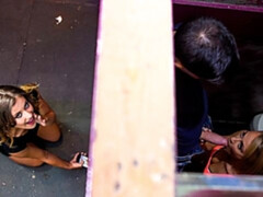 お尻, ブロンド, フェラチオ, ドレス, 公共, 剃毛, ティーン, オッパイの