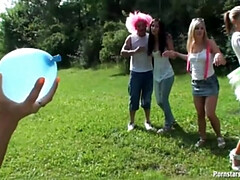 Outdoor Action with Blondes Cynthia, Rachel, and Rihanna: Piss Play, CFNM, & Swingers Orgy Part 1