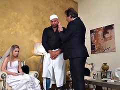 BRIDE4K. A psychologist sits and watches a bride have a sexual experience in a wedding dress