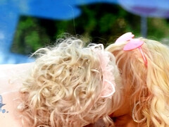 アナル, 舐める尻, デカパイ, フェラチオ, チン, フェティッシュ, 手コキする, プール