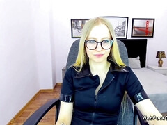Small tits amateur blonde beauty on webcam