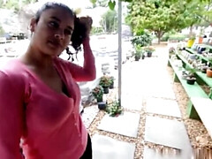 Enthousiasteling, Kont, Zwart, Sperma in gezicht, Dik, Eerste keer, Natuurlijke tieten, Openbaar