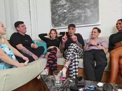 3 on 3 Truth or Dare Orgy! College Party with Friends - Blowbang & Doggystyle