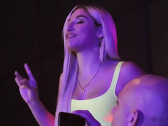 Américain, Cul, Blonde, Queue, Branler, Chatte, Rasée, Jupe