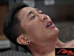アナル, 舐める尻, デカチン, フェラチオ, ゲイ, Hd