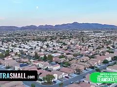 Little girlfriend Emma Bugg needs her bf's big large cock and lets him jizz in her facehole - exxxtra petite