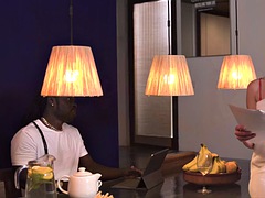 Verga grande, Negro, Mamada, Morena, Ébano, Corridas faciales, Interracial, Al aire libre