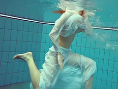 Amateur, Plage, De plein air, Piscine, Rousse roux, Russe, Adolescente, Sous marin