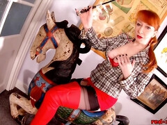 デカパイ, イギリス人, Hd, レザー, オナニー, 淫乱熟女, 穴開きパンティ, 剃毛
