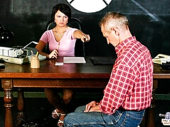 お尻, フェラチオ, 茶髪の, 手コキする, キス, なめる, ティーン, オッパイの