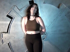 Amilia Onix - gagged brunette babe has nipples and tits tortured - fetish solo