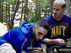 HETEROFLEXIBLE - Curious Str8 Hunks Skyy Knox  Tony DAngelo Fuck In The Woods - SPANISH SUBTITLES