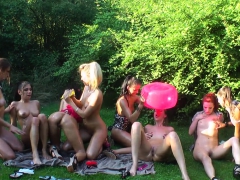Good looking girls have fun on the floor