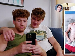 Two dominant lads are having their way with a twink