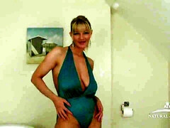 デカパイ, ブロンド, 巨乳な, オナニー, 母, 自然山雀, 濡れ, 妻