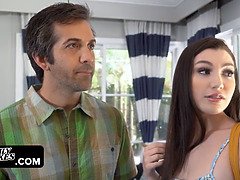 Horny Stepdaddy Disciplines His Stepdaughter For Exposing Her Perfect Booty