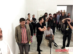 Kont, Grote mammen, Naakt, Openbaar, Mager, Tieten likken