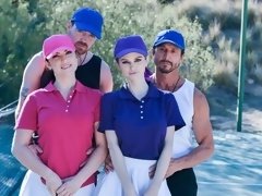 お尻, フェラチオ, バック, フォアサム, グループ, 手コキする, ティーン, ユニフォーム