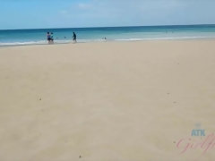 Leie, Asiatisch, Strand, Bikini, Blasen, Papi, Dürr, Abendanzug