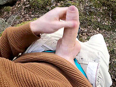 Risky cum-shots in woods with people around! - Johann schlong