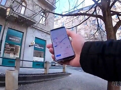 Rondborstig, Stel, Man die toekijkt, Tsjechisch, Vriendin, Hd, Gezichtspunt, Openbaar