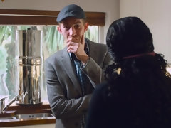 アナル, お尻, デカパイ, フェラチオ, 茶髪の, 浮気者, カップル, 三人