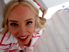Amateur, Blonde, Sucer une bite, Tir de sperme, Fait maison, Infirmière, Pov