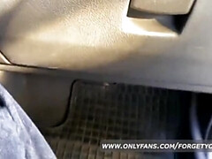 Amateur, Rubia, Mamada, Coche, Al aire libre, Ruso, Chupando, Adolescente