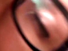 Italian Slut Rosy B. Takes Big Cock Deep in Mouth - Amateur Blowjob with Glasses and Big Tits