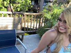 Destiny Cruz takes on the biggest dick in her mouth and throat, featuring a blonde goddess rimming and ass-deep in Romeo Mancini's