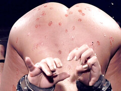 Zwart, Gebondenheid, Bruinharig, Vingeren, Orgasme, Pijn, Straf, Geschoren